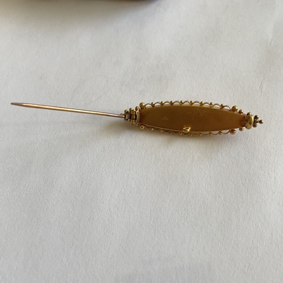 15k/14k Gold Antique Ring with tourmalines. - Picture 15 of 16